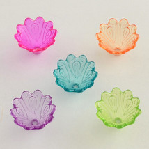 50 Flower Bead Caps Translucent Acrylic Assorted Lot Floral Jewelry Supp... - $4.45