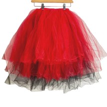 Art Stone Long Red Black Tulle Tutu Skirt Halloween Costume Cosplay Stage Theatr - £31.64 GBP