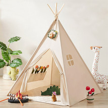 Portable Girls Boys Teepee Tent Kids Play Tent House With Floor Mat For Children - £40.11 GBP