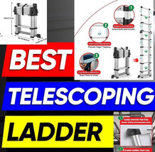 Bivatia Aluminum Ladder Extension Telescoping Ladder Compact Ladder Priced Cheap - £77.32 GBP