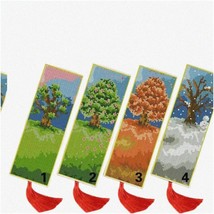 Seasonal Tree Stitchables: DIY Blank Canvas Bookmarks - 4 Pack Cross Stitch Kits - $62.32