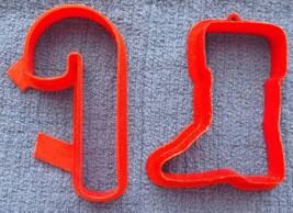 Plastic Candy Cane and Boot Christmas Cookie Cutters Crafts  - £4.70 GBP