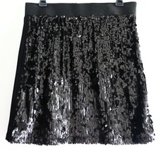 Leyendecker Los Angles Skirt 10 M Mini Black Sequin Silk Party New - £31.96 GBP