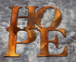 Hope Word (Boxed) - Metal Wall Art - Copper 7&quot; x 7&quot; - $14.23
