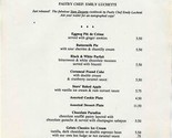 Emily Luchetti Pastry Chef Lunch Desserts Menu Marlowe San Francisco 1991 - £22.27 GBP