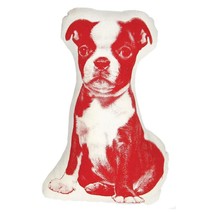 AREAWARE By Ross Mensuez Fauna Animal Terrier Pillow Red Size 14&quot; X 7&quot; - £60.19 GBP