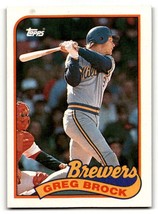 1989 Topps #517 Greg Brock    Milwaukee Brewers Baseball Cards EX/NM ID:61570 - £1.34 GBP