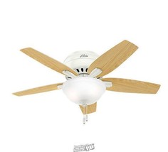 Hunter42&quot; Newsome Low Profile Traditional Ceiling Fan LED Light Casual White Oak - £97.10 GBP