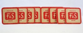 VINTAGE Set of 8 Fuhrmann &amp; Schmidt F&amp;S Premium Beer Coasters - £11.69 GBP