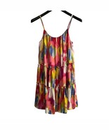 Trina Turk Dress Womens Colorful Chiffon Tiered Mini Strappy Sleeve Vaca... - $27.39