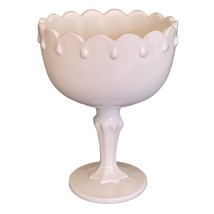 Indiana Glass Tear Drop Pedestal Compote Candy Dish White Milk Glass 7.5... - £13.20 GBP