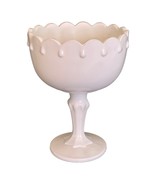 Indiana Glass Tear Drop Pedestal Compote Candy Dish White Milk Glass 7.5... - £13.14 GBP
