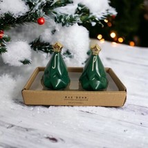 Rae Dunn Christmas Tree Salt &amp; Pepper Shakers Holiday Gold Stars Set  NEW - £19.60 GBP