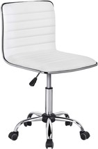 Yaheetech Adjustable Task Chair Pu Leather Low Back Ribbed Armless Swive... - $68.31