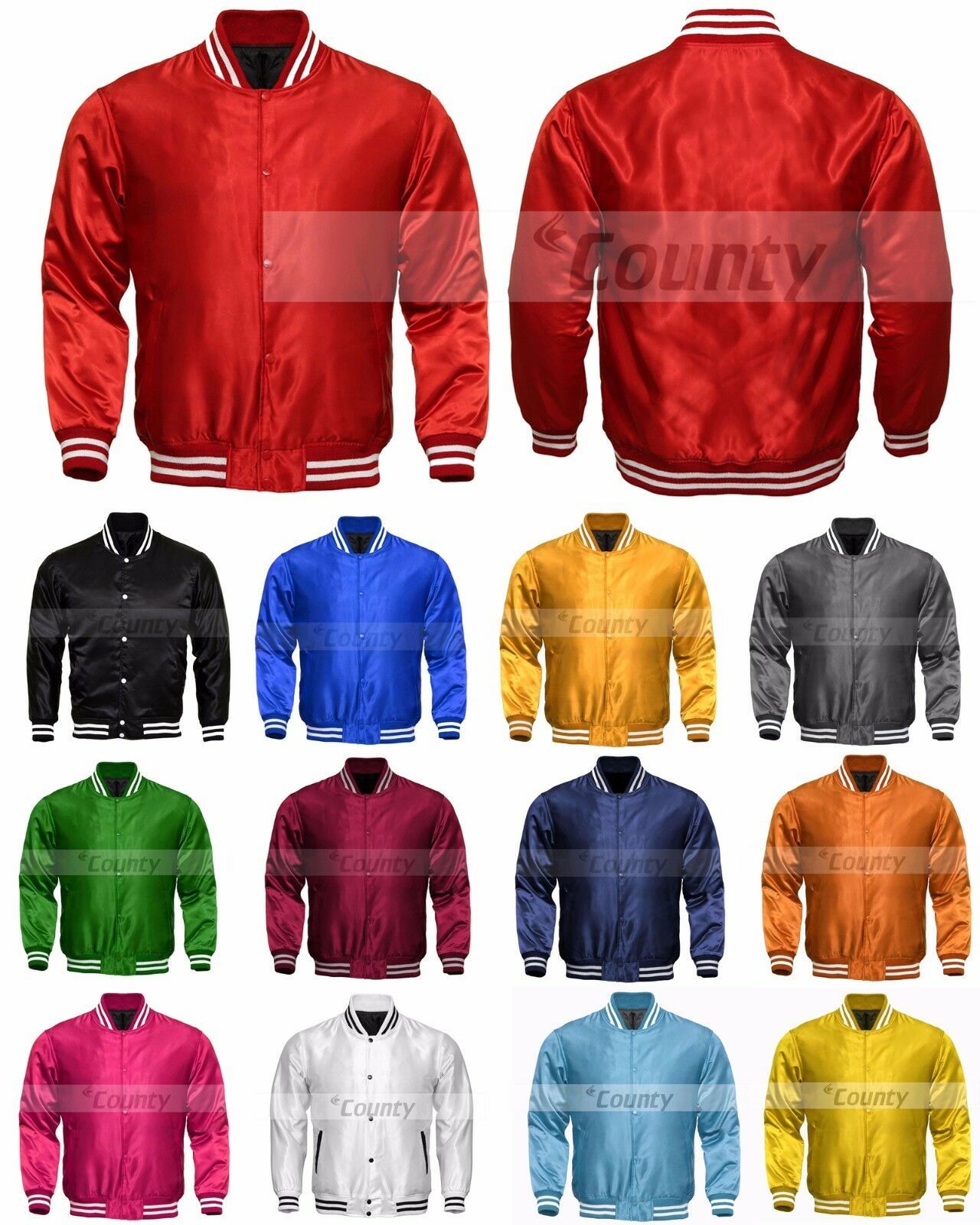 Letterman Baseball College Varsity Satin Bomber Super Quality Jacket Sports Wear
