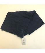 NWT Lou &amp; Grey Wool Blend Raw Hem Dark Blue Scarf Super Soft Retails $88 - €12,02 EUR