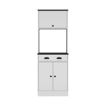 Pantry Cabinet Microwave Stand Warden, Kitchen, White/Black - $302.99