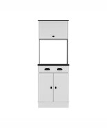 Pantry Cabinet Microwave Stand Warden, Kitchen, White/Black - $302.99