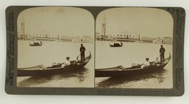Vintage Stereoscope Card Underwood S740 Gondola Venice Italy Dege Palace Prison - £8.76 GBP