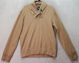 Polo by Ralph Lauren Sweater Mens Medium Tan 100% Cotton Shawl Collar Pullover - £29.15 GBP