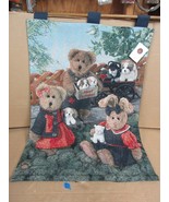  Boyds Bears and Friends Tapestry ADOPT A FRIEND Wall Hanging Decor Puppies - £36.12 GBP