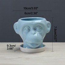 Home Garden Decoration Cartoon Monkey Ceramic Miniature Model Succulent Creative - £23.96 GBP