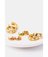 Stainless Steel 18K Gold Plated Ring Shape C-Hoop Earrings - $23.67 CAD