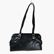Aigner Hand Bag Shoulder Satchel Leather Black Double Top Handle Multi Section  - £14.82 GBP