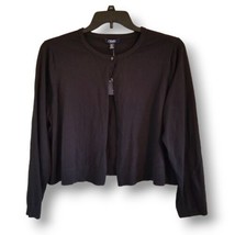 Chaps Women&#39;s Size 3X Icon Black Cotton Cardigan Sweater - £21.04 GBP