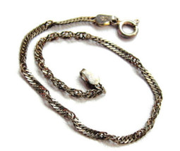 6.75&quot; Sterling Silver Vintage Bracelet Patina Grams 1.64 Twist Italy 925... - $24.99