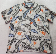 Big Dog Shirt Women XL Multi Hawaiian 100% Rayon Short Sleeve Collar Button Down - £20.06 GBP