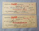Coca Cola Cedartown GA Bottling Co Check set 1939 1940 1941 Coke VG+ - $14.80