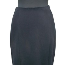 Cache Black Bi Stretch Back Zipper Skirt New Body Sculpting 8.5&quot; Vent NW... - $39.20