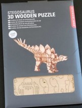 Kikkerland STEGOSAURUS 3D Wooden Laser Cut Puzzle New Dinosoaur - £9.07 GBP