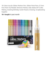 16 Colors Acrylic Glitter Markers Pen, Glitter Paint Pens, 0.7Mm Fine Po... - $24.39 CAD