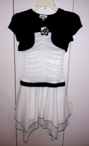 PHILLY GIRL&#39;S BLACK/WHITE DRESS-12-SLEEVELESS W/CROPPED ATTACHED SS JACK... - £13.05 GBP