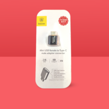 Baseus Converter Adapter Micro-USB Female To Type-C Male Black - £7.70 GBP