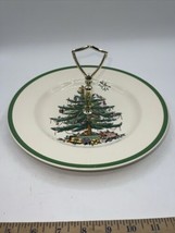 SPODE, ENGLAND CHRISTMAS TREE SERVING PLATE WITH GOLD HANDLE, 10&quot;, S3324k - £13.91 GBP