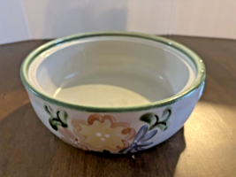 Louisville Stoneware Casserole Only Green Floral 9 Inch Diameter 3.5 In Deep - £26.05 GBP