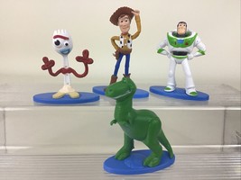 Disney Toy Story Figures 4pc Lot Woody Rex Forky Buzz Toppers Base 2019 Mattel - £11.82 GBP
