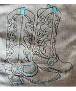 C&amp;F Home ~ COWBOY BOOTS ~ 18&quot; x 18&quot; ~ Polyester ~ Pillow Cover - $38.36 CAD