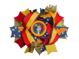 NEW Wonder Woman Girls 4-Inch 5-Inch Hair Bow Clip - £4.77 GBP+