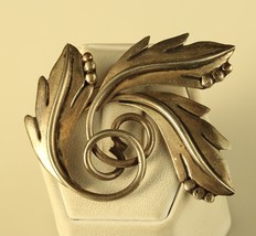 Vintage Signed Sterling Silver 925 Maricela Tasco Hecho En Mexico Leaf Brooch - £42.01 GBP