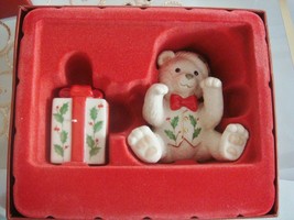 Lenox Christmas teddy bear and present shakers, 3 1/2&quot;,  NIB ivory - £15.82 GBP