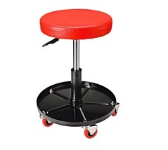 Adjustable Automotive Casters Mechanic Roller Seat Stool W/ Tool Storage Tray - £43.68 GBP