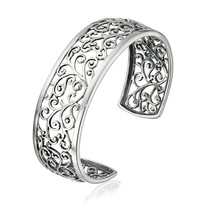Collection Sterling Silver Filigree Open Cuff Bracelet - $240.07