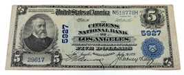 Series of 1902 National Currency Note Fr #607 Ch #5927 CNB Los Angeles VF - $297.00