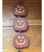 Three Paint Wood Wooden Halloween Jack O Lantern Pumpkins Holiday Wall D... - £8.85 GBP