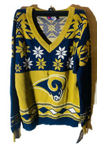 KLEW NFL St. Lous Rams Damen V-Ausschnitt Pullover Blau - XL - $34.64