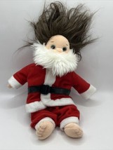 Ty Beanie Kids Cookie Plush Doll With Santa Suit Brown Hair 2000 - $9.95